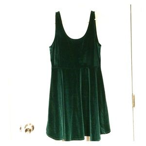 Pure Hype, Green Velvet Babydoll Dress, Large
